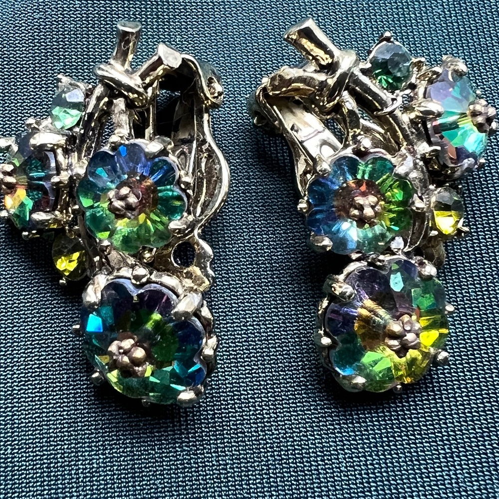 Vintage Watermelon Rhinestone Earrings